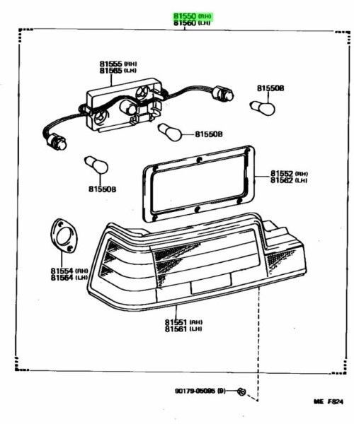トヨタ 純正 スプリンタートレノ リヤコンビネーション ランプ 右 Lamp