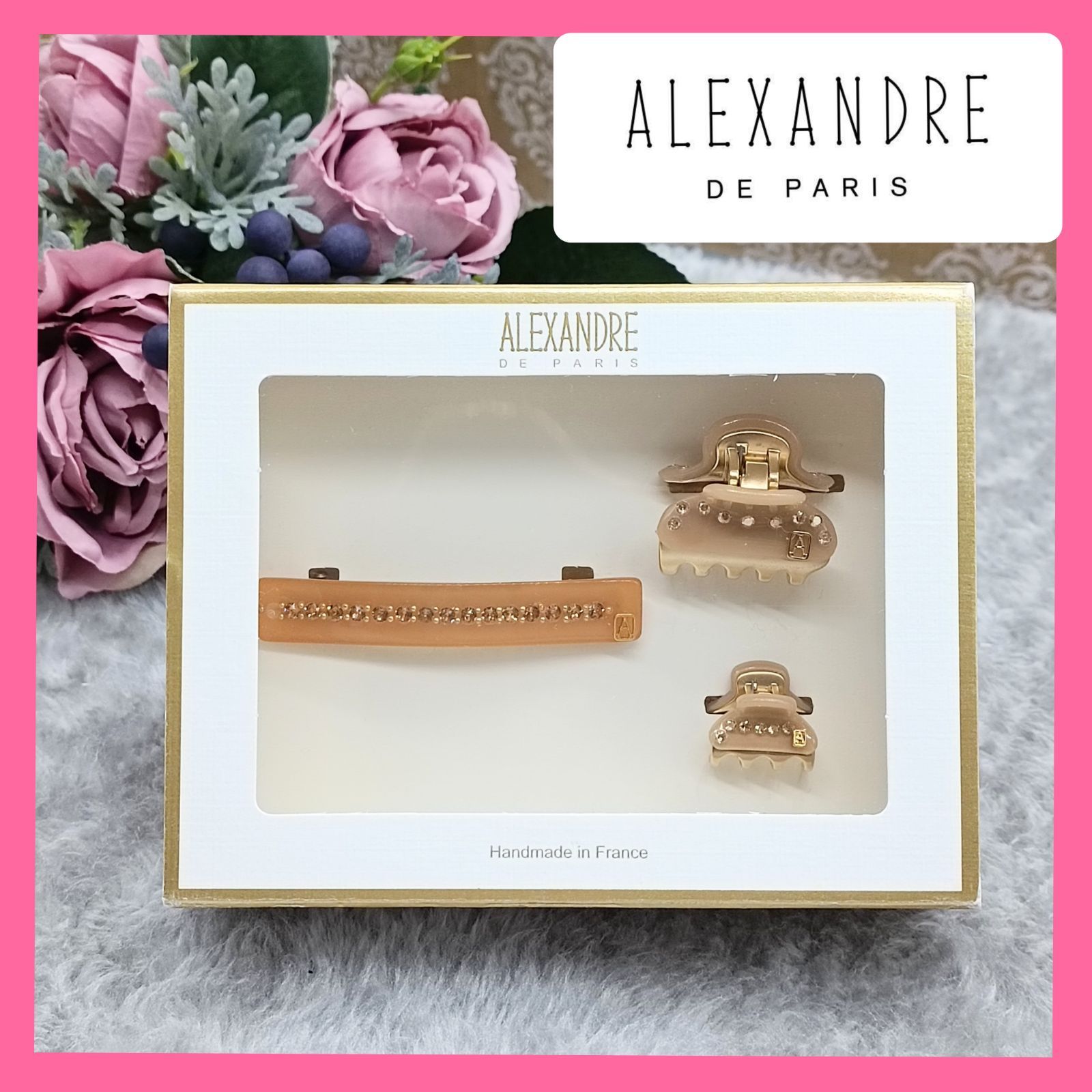 ALEXANDRE DE PARIS 》 アレクサンドル・ドゥ・パリ ヘアアクセサリー3点セット ヘアクリップ バレッタ VENDOME  Babyクリップ Microクリップ ベージュ系 送料無料・匿名配送・最短即日発送いたします！ 540 - メルカリ