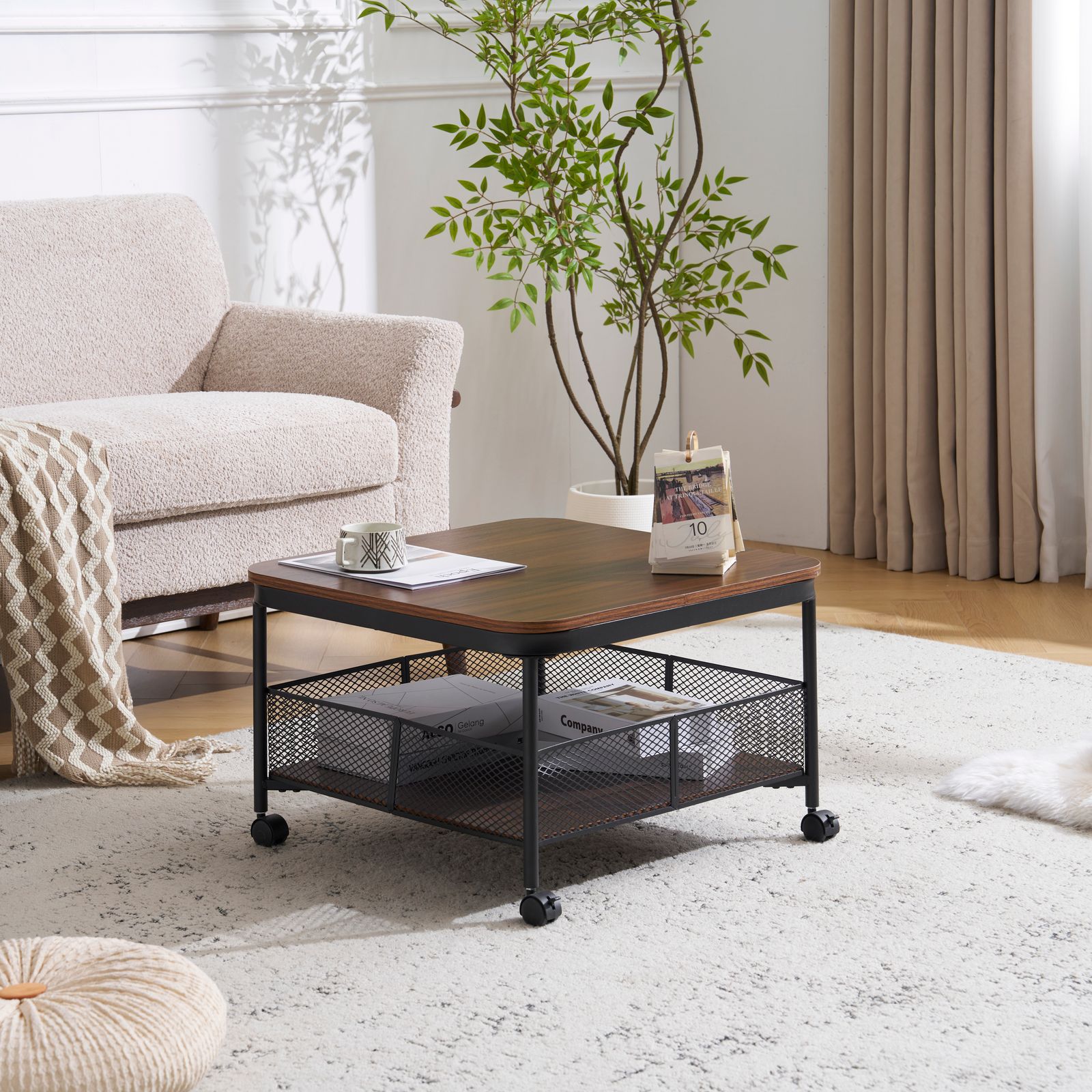 カフェ風 ローテーブル 天然木 カフェ風 ローテーブル ダーク