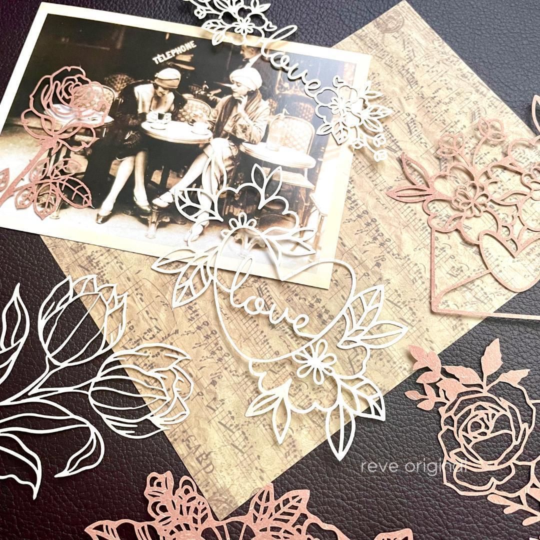 ハンドメイド タティングレースの薔薇 文庫本サイズ（A6）ノートカバー