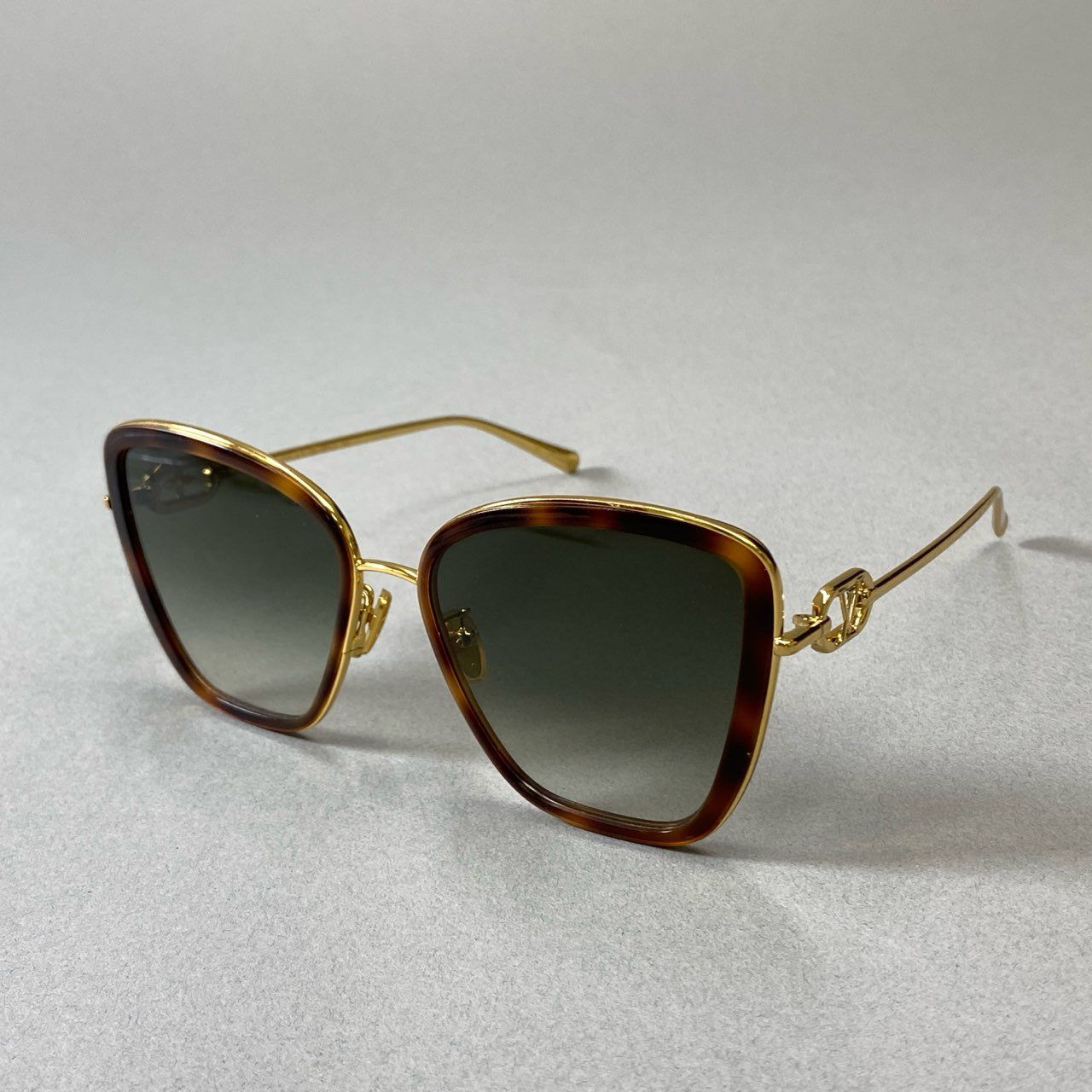 j16 Louis Vuitton ルイヴィトン リンクワン キャットアイ サングラス アイウェア イタリア製 MG2282 Z1770E 59-17-140 ブラウン ゴールド レディースo07t