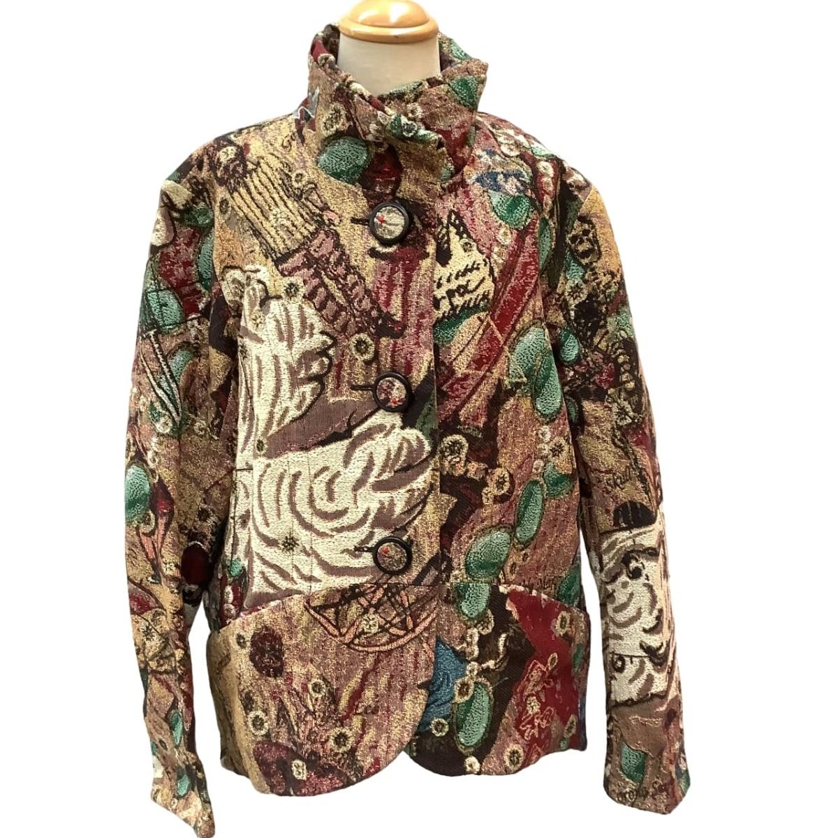 ♪♪ISSEY MIYAKE イッセイミヤケ 激 ゴブラン織り ジャケット コート SIZE 2 IM73FD502 ブラウン系