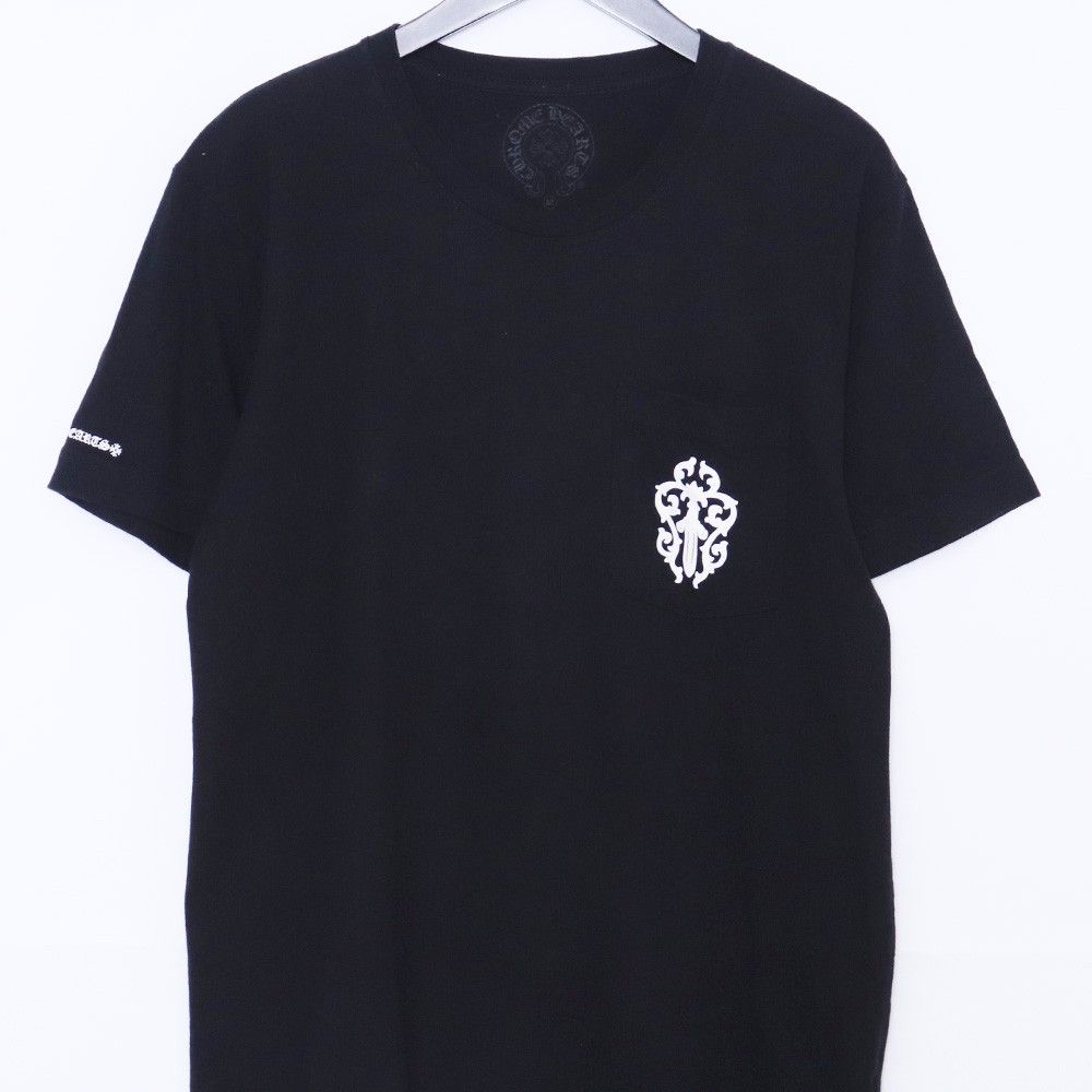 在庫わずか◆送料込♪【Chrome Hearts】ダガー Tシャツ ブラック CHROME HEARTS ヴァインダガー ブランドロゴ バックプリント T