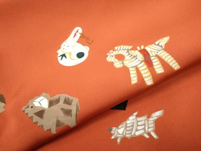 平和屋着物●塩瀬　九寸名古屋帯　手描き　十二支　正絹　逸品　CAAT8163hy 平和屋着物○塩瀬 九寸名古屋帯 手描き 十二支 正絹 逸品 CAAT8163hy