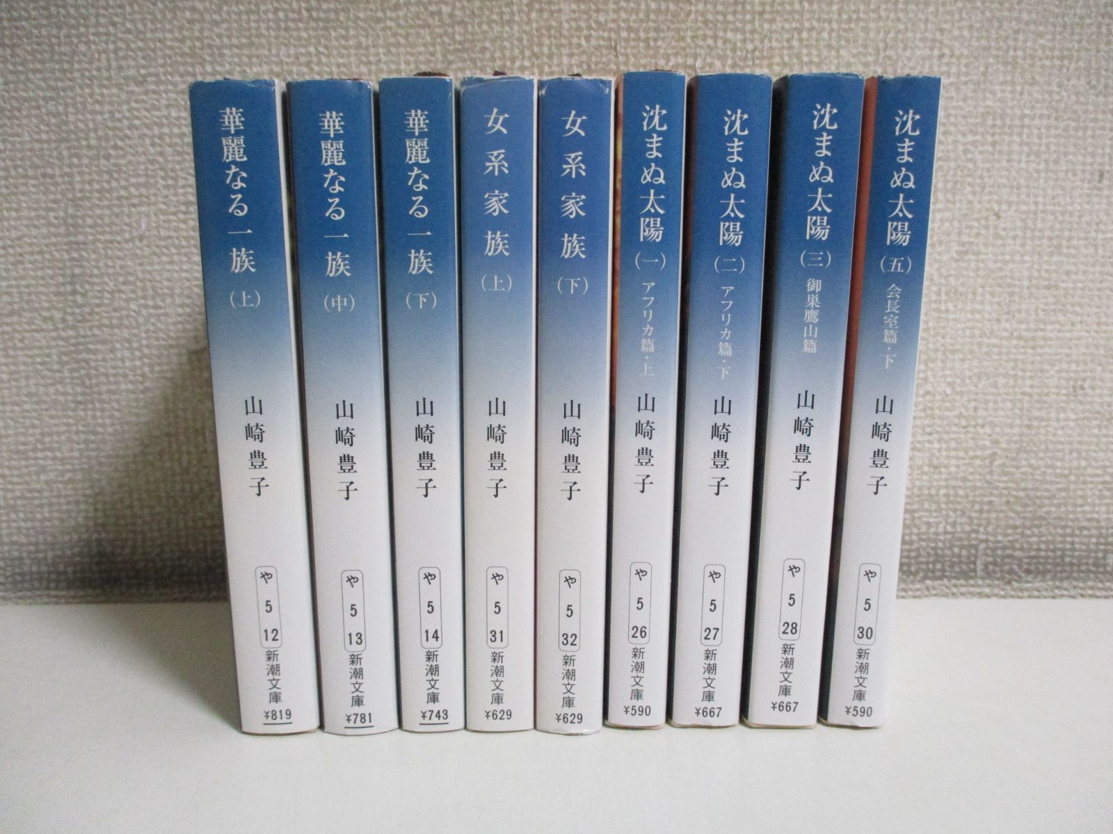 1か8888す 最終価格山崎豊子 文庫9冊 華麗なる一族 女系家族 沈まぬ太陽（4巻欠） - メルカリ