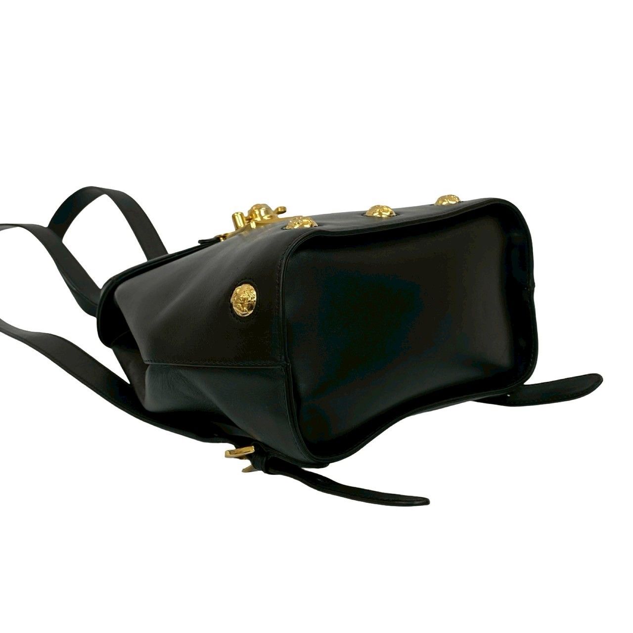 美品⭐️フェラガモ　レザー ブラック バックパック ゴールド金具 極 美品 Salvatore Ferragamo サルヴァトーレフェラガモ