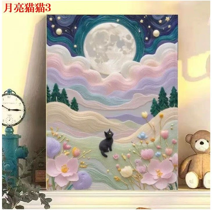 自作の油絵 Amazon | かわいいタコの水彩画 数字油絵 水彩イラスト 数字