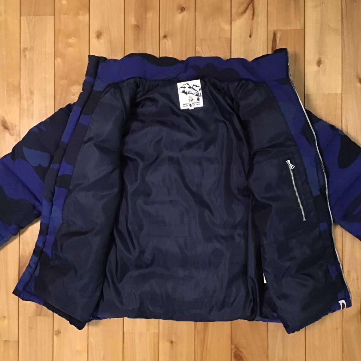 BAPE giant camo blue ダウンジャケット - メルカリ