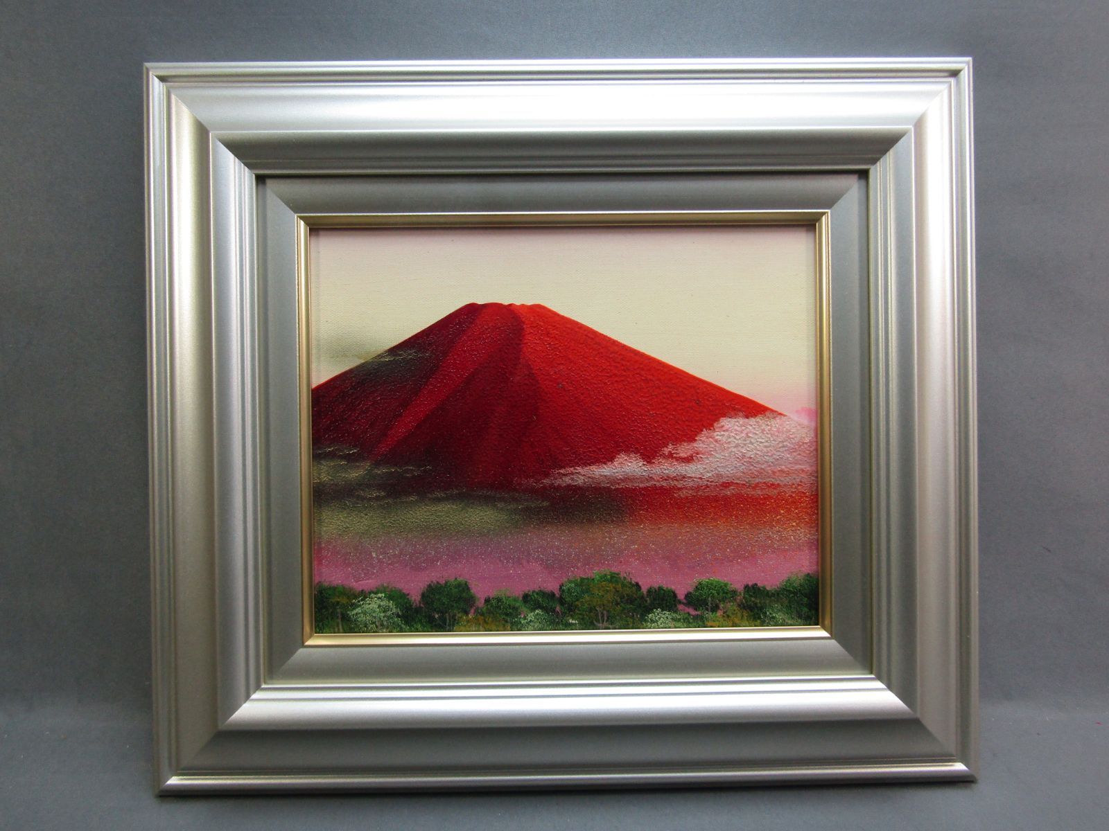 富士山 日本画 島田勝 作 油絵 島田勝 「赤富士」 F3号 富士山 額装品 - メルカリ