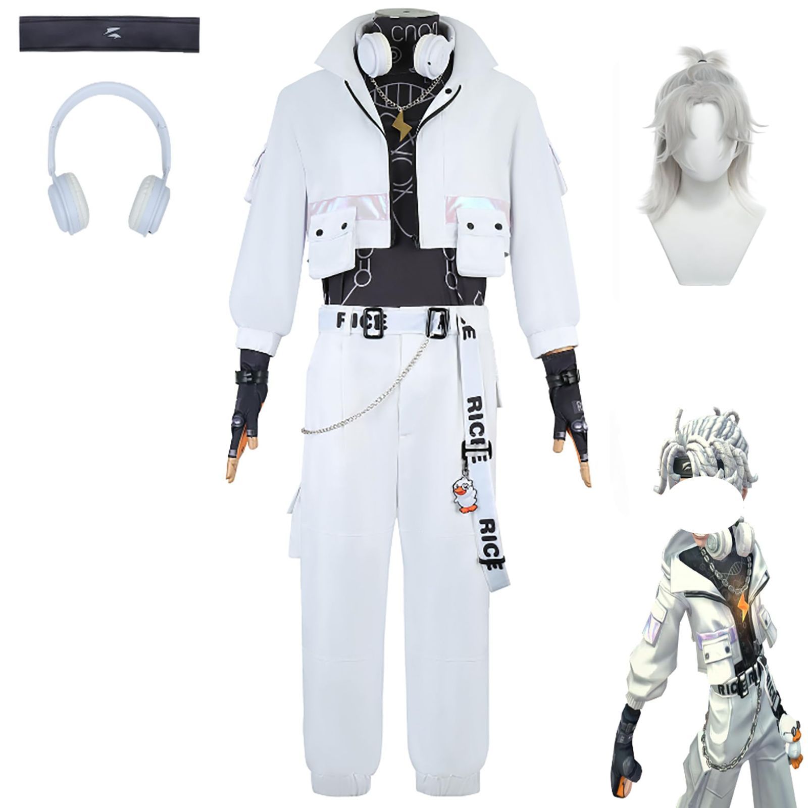 高品質 第5人格 囚人 ルカ?バルサー コスプレ衣装 ウイッグ付き ヘッドフォン付き 小物付き コスチューム 変身 仮装 変装BJ0925ML03 ハロウィン