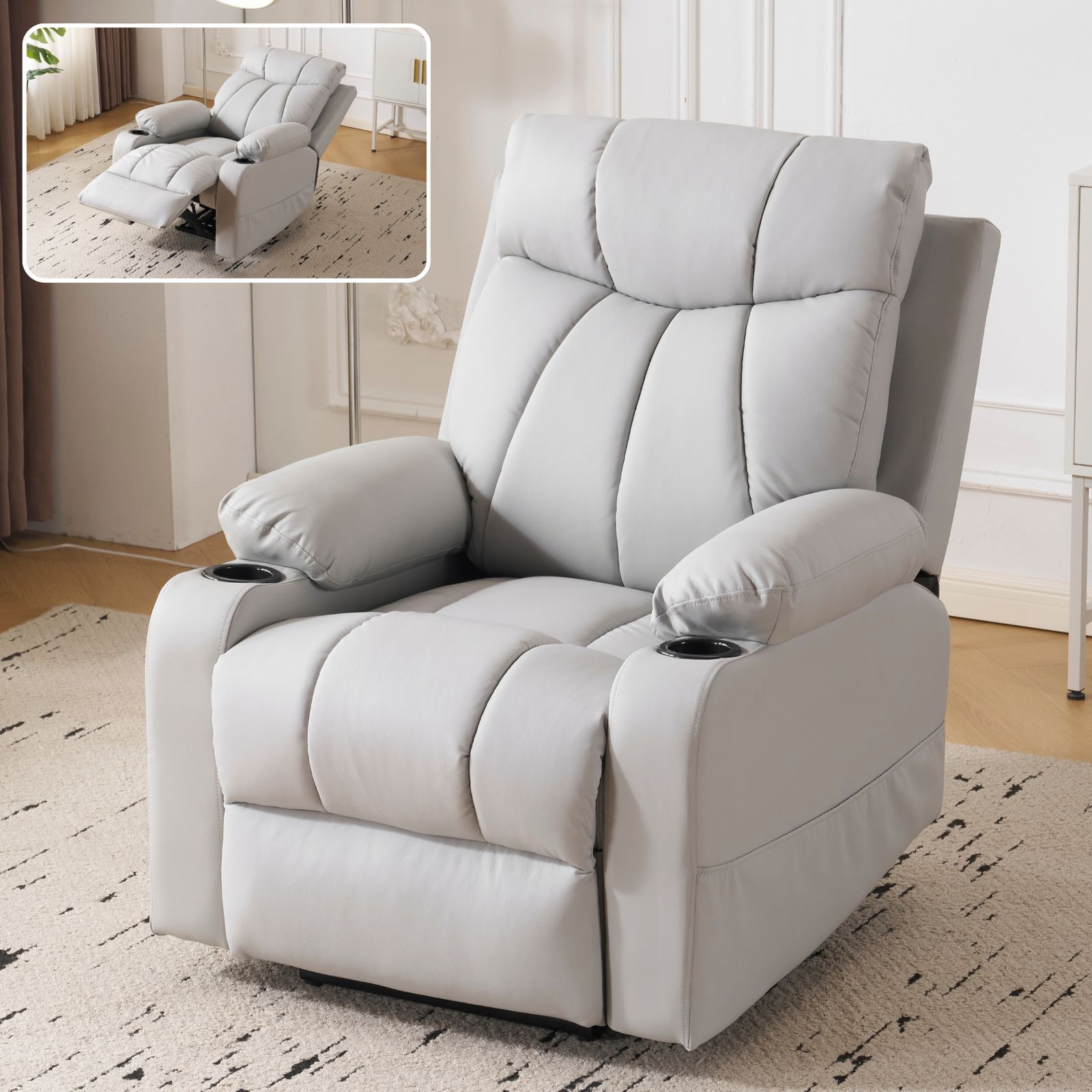 リクライニングソファー ソファー 1人掛け ゲーミングチェア PU 90