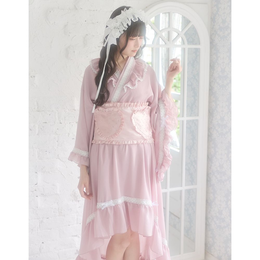 夢展望公式 [新品未使用] はしごレースフリルロリータ浴衣