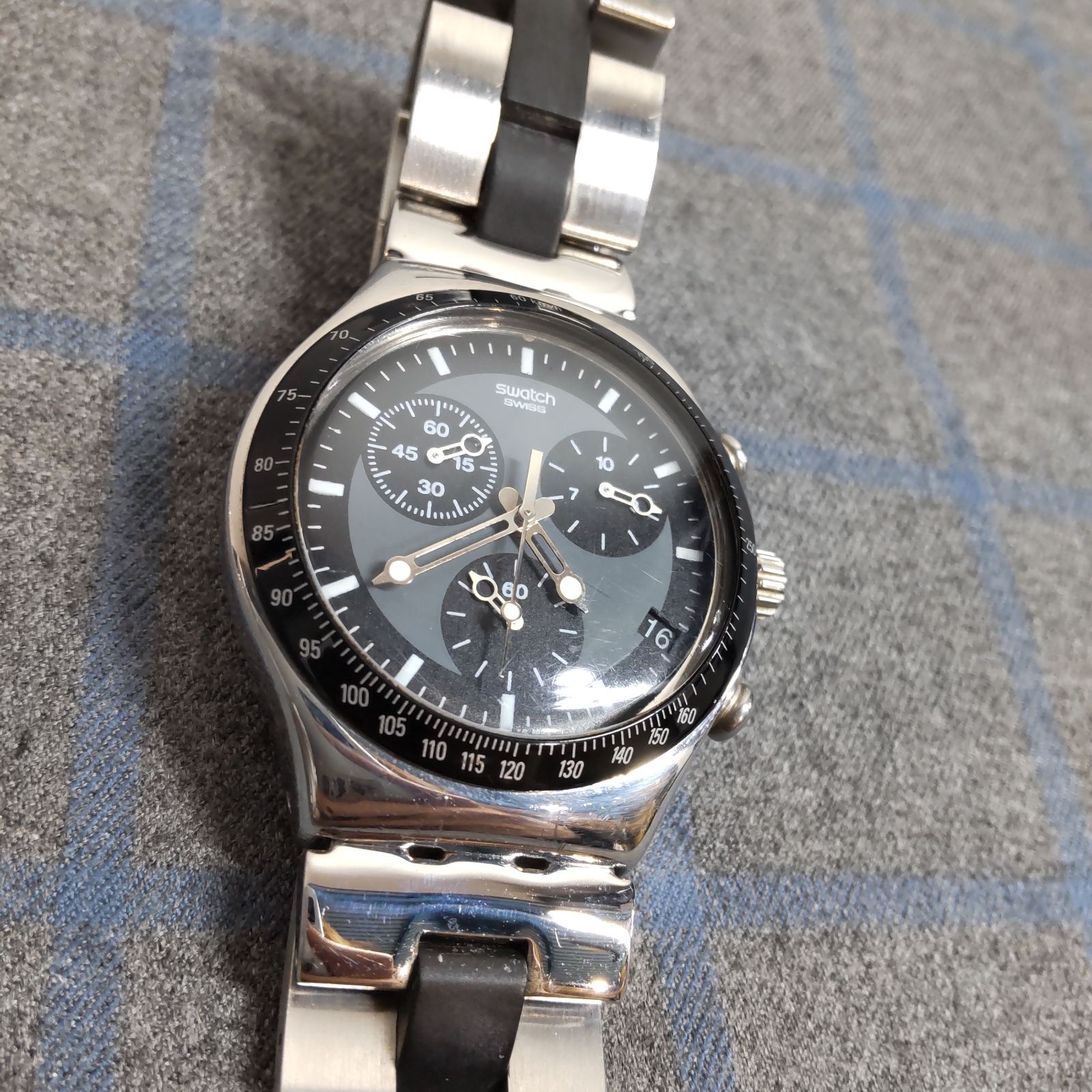 【限定値下げ】　スウォッチ★アイロニー★クォーツ★クロノグラフ★未使用 不動品 ジャンク SWATCH スウォッチ IRONY アイロニー クロノグラフ