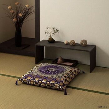 御前座布団 い草 生地 リバーシブル 仏前 菊柄 約68×70cm 1131630013102