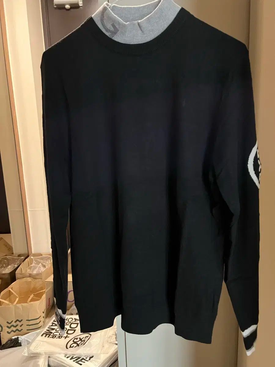 メンズ モックネックニット