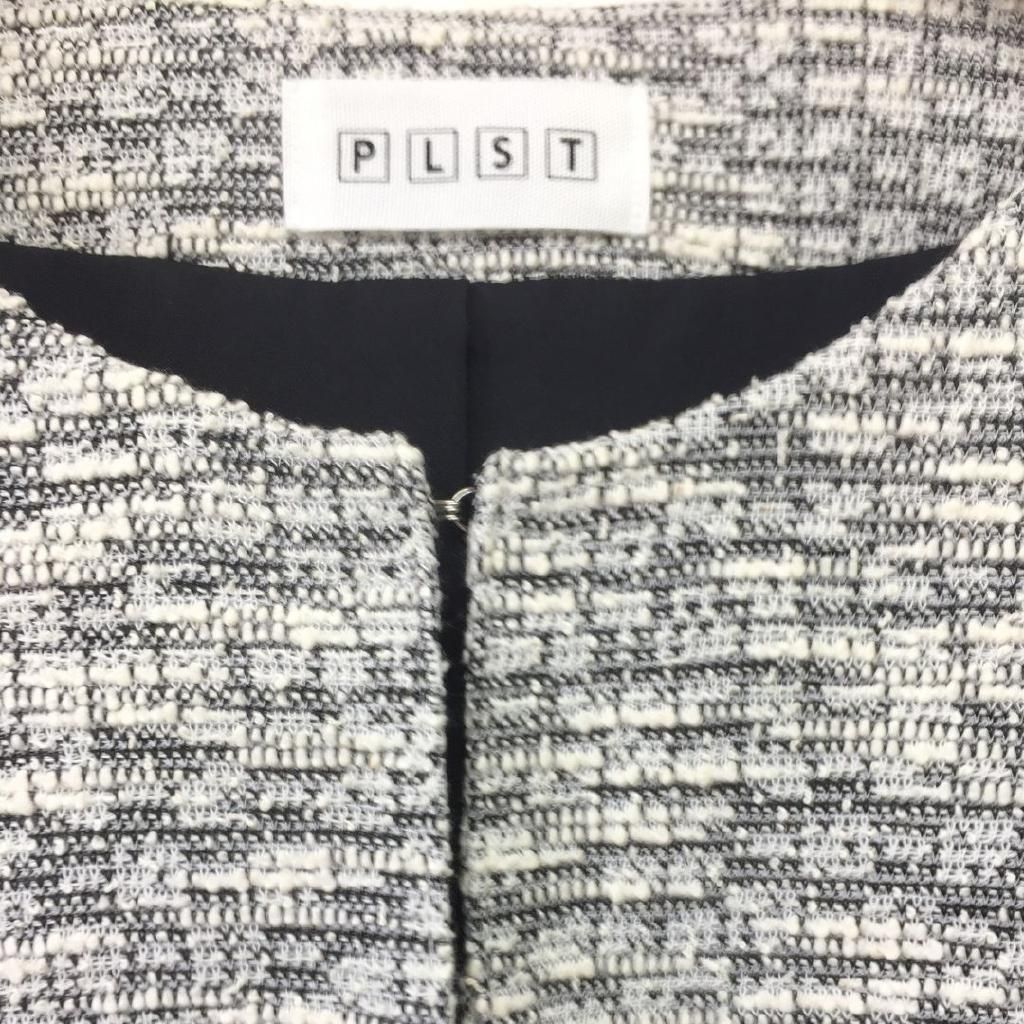 PLST プラステ ミックスツイード ノーカラージャケット M PLST プラステ ジャケット ツイード ノーカラー ミックスカラー