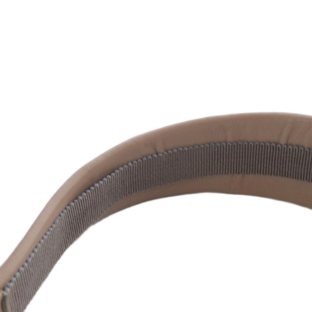 ミュウミュウ miumiu カチューシャ ロゴ レザー ピンクベージュ DECORATOM_COM_BR