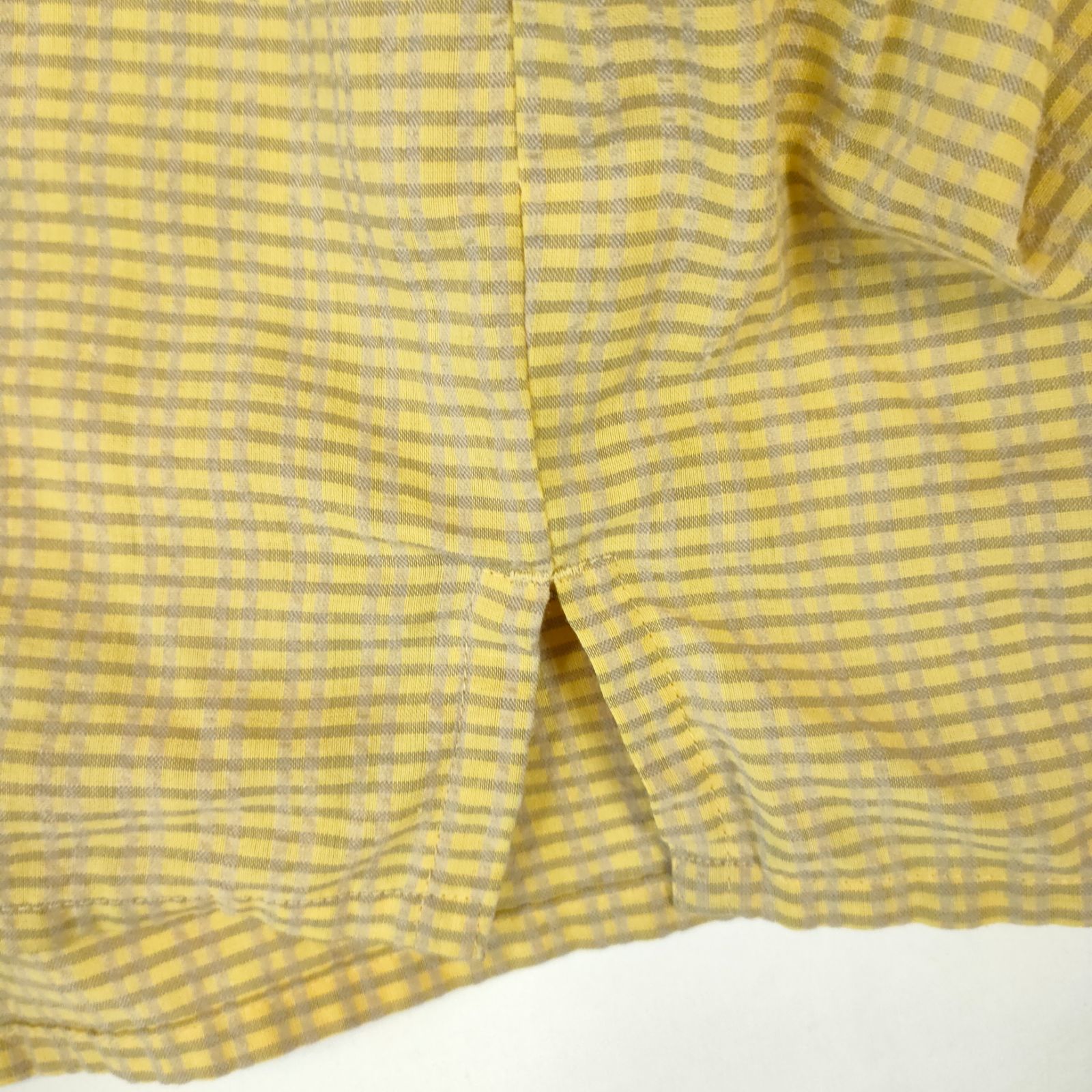 90s patagonia シアサッカー 半袖シャツ Mサイズ イエロー系