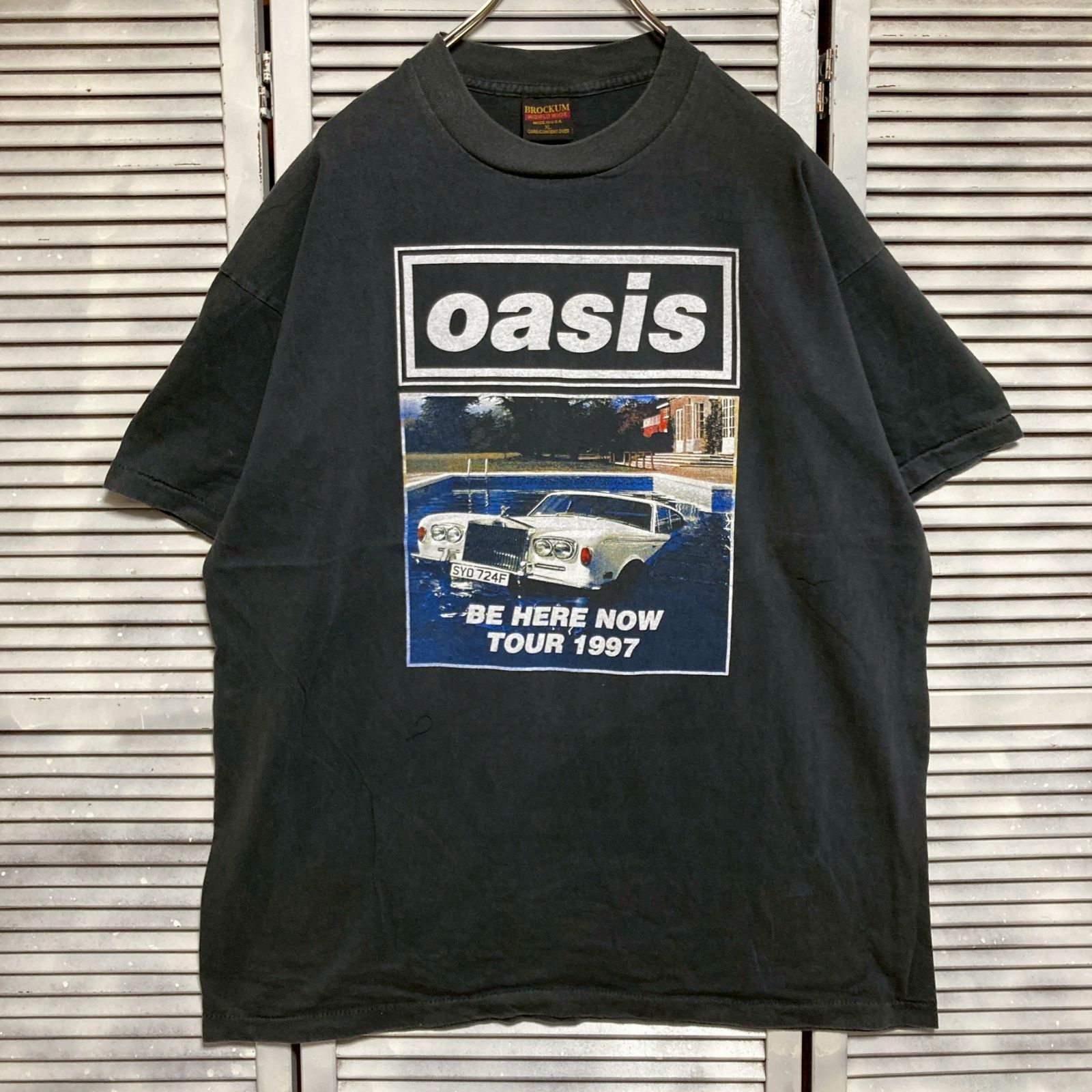 オアシス97年ツアーTシャツ 限定セールXL☆OASIS☆97年ツアーTシャツ黒☆オアシス☆バンドT