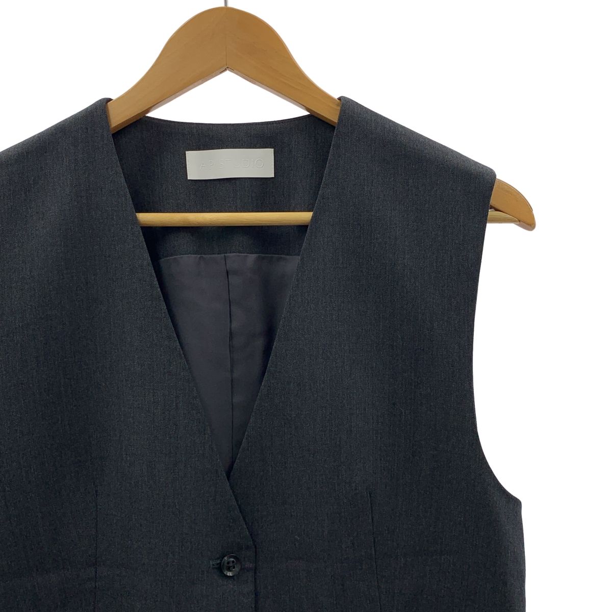 AP STUDIO エーピーストゥディオ 2025SS ウールツイルベスト 総裏地 F グレー レディース