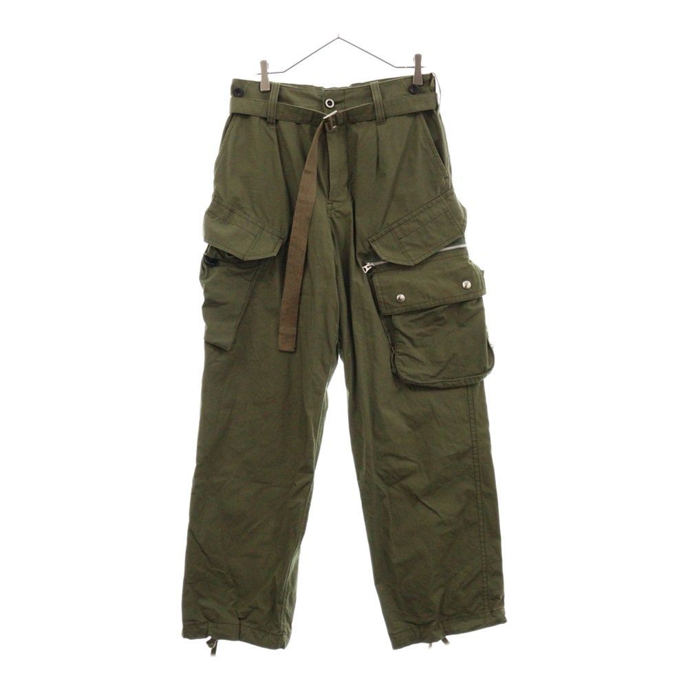 sacai サカイ 21aw カーゴパンツ ナイロン ドッキング カーキ メンズ