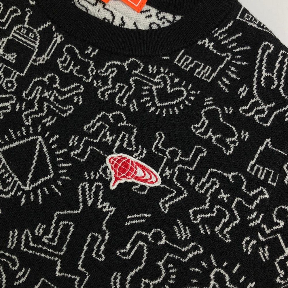 サイズ：M BEAMS GOLF ビームスゴルフ ; ×Keith Haring 長袖ニットセーター 総柄 ブラック系 [240101348388] ゴルフウェア レディース ストスト BEAMS GOLF ビームスゴルフ ; ×Keith Haring 長袖ニットセーター