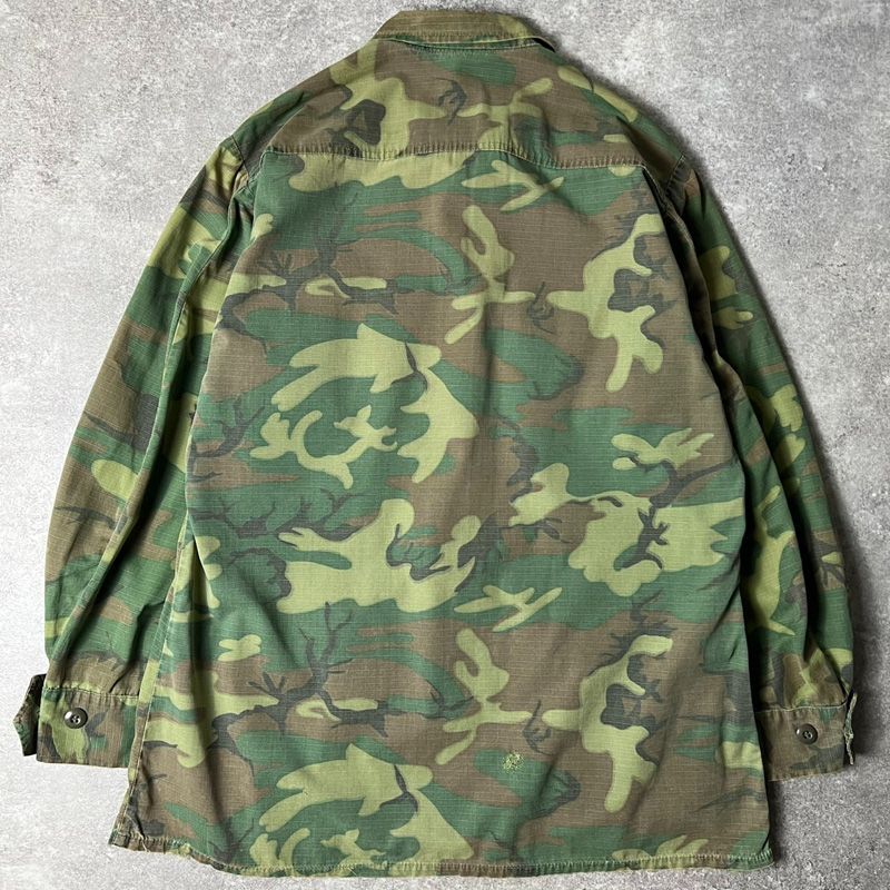 60s US ARMY 米軍実物 4th ERDL グリーンリーフ カモ ジャングル 