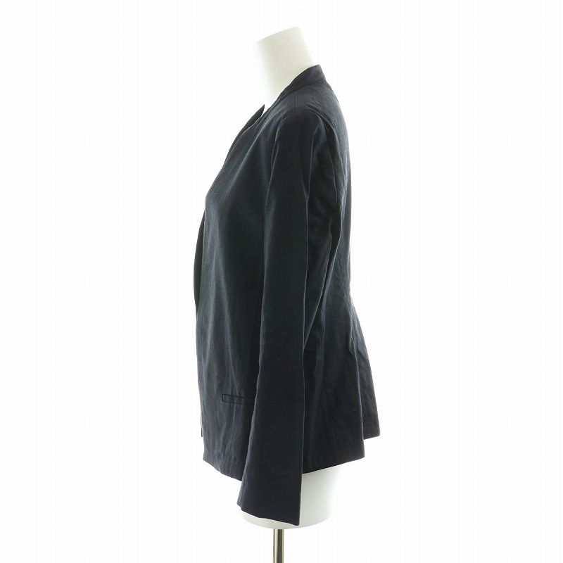 セオリー Theory ECO CRUNCH WASH ノーカラージャケット 麻 リネン 2 M