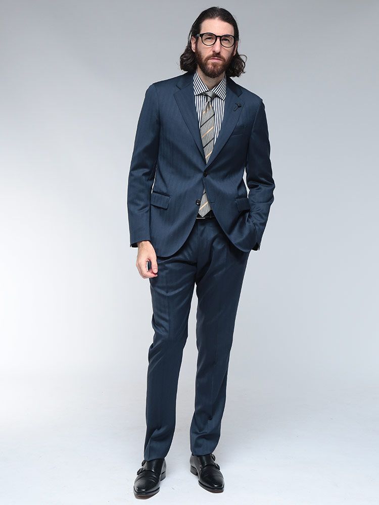 LARDINI製「スーツ(Made in Italy)」 LARDINI (ラルディーニ) シングル ノータック スーツ SOLARO