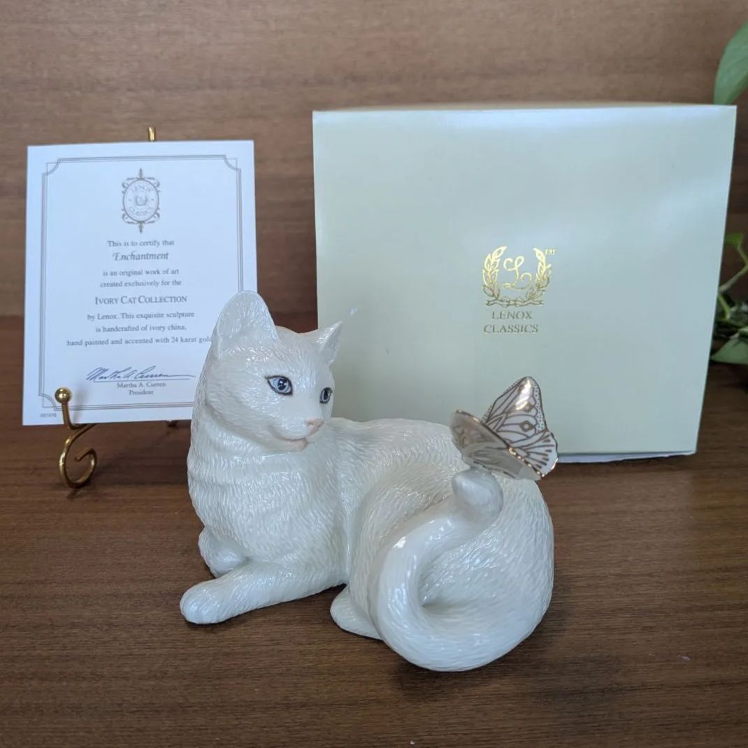 美品 ◆ 大きなサイズ LENOXレノックス ペルシャ猫 陶器 置物 キャット 大きなサイズ LENOX レノックスペルシャ猫 陶器 置物 キャット