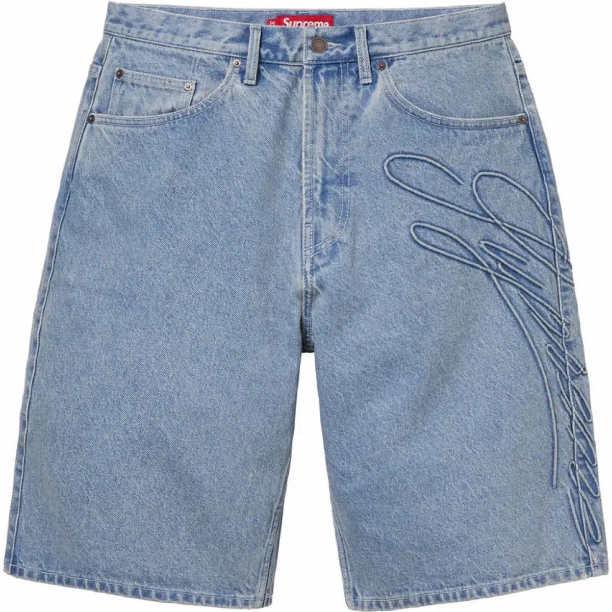 Supreme シュプリーム スクリプト バギー デニム ショートパンツ 34