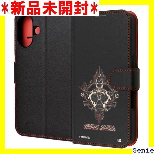 イングレム iPhone 16 2024年発売モデル ケース マーベル 衝撃吸収 マグネットベルト シンプル 手帳型レザーケース アイアンマン_5 アイフォン16 スマホケース スマートフォンケース IJ-DMP46ELC1BR/I