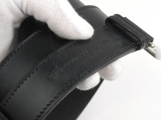 □美品□ エルメス ベルト エトリヴィエール ブラック カーフ □F刻  