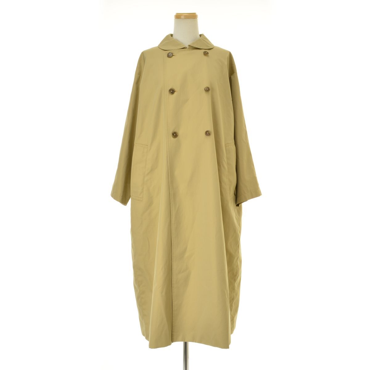 グランマ ママ ドーター コットン ギャバジン ラウンドカラー トレンチ