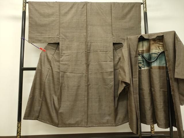 平和屋着物●男性 男柄の 西郷柄 西郷絣 男性 紬 アンサンブル 正絹 DAAS2341tw