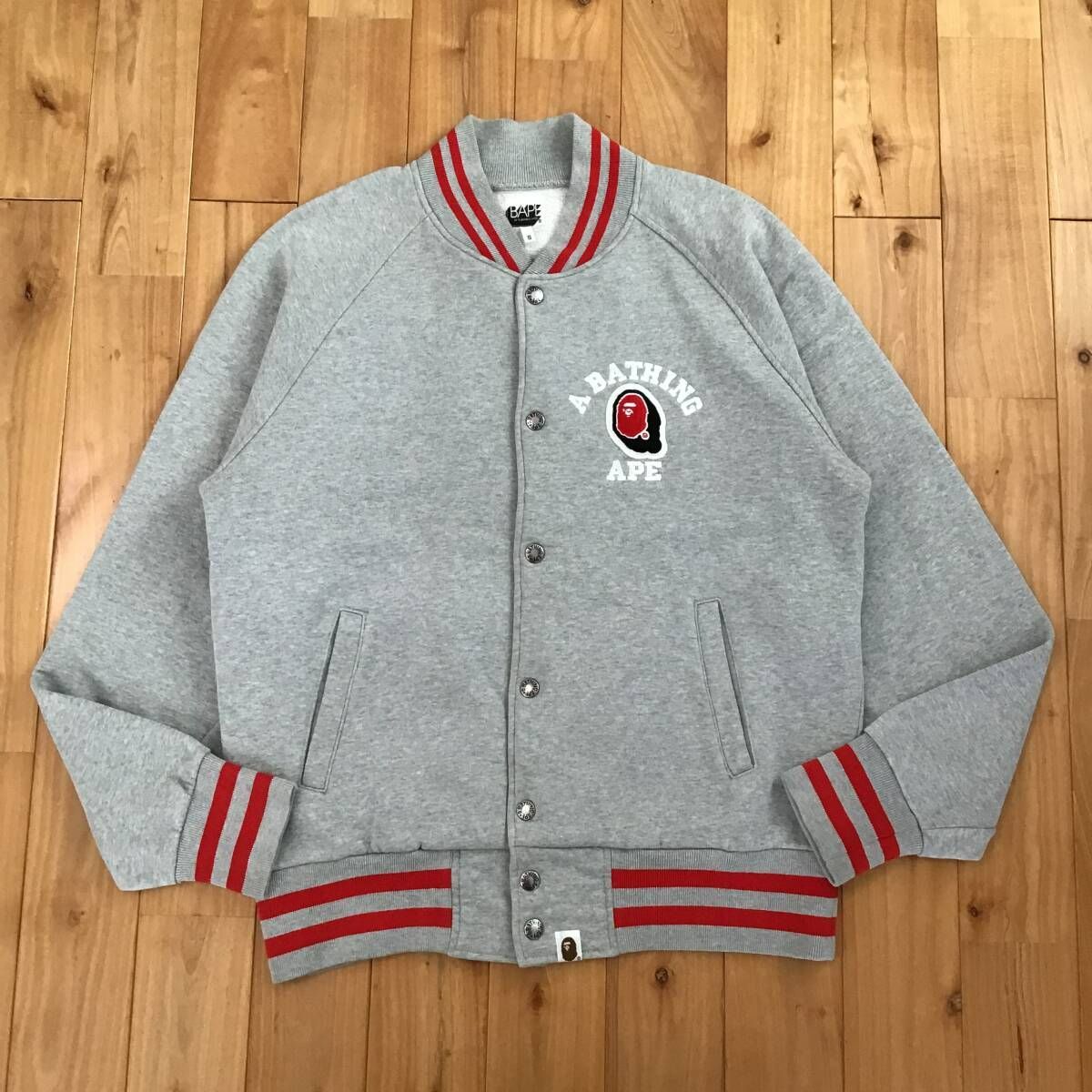 【BAPE】スウェットスタジャン　レディース　エイプ　A BATHING APE BAPE LOGO スウェット スタジャン Sサイズ a bathing ape sweat