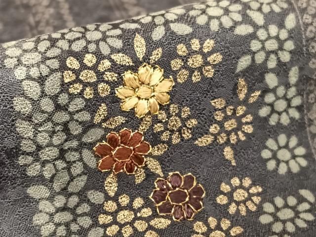 平和屋着物○訪問着 駒刺繍 絞り 色紙草花文 暈し染め 金彩 正絹