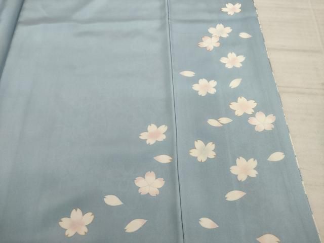 平和屋着物▽東京手描友禅 加納知之 訪問着 舞桜 金彩 正絹 逸品