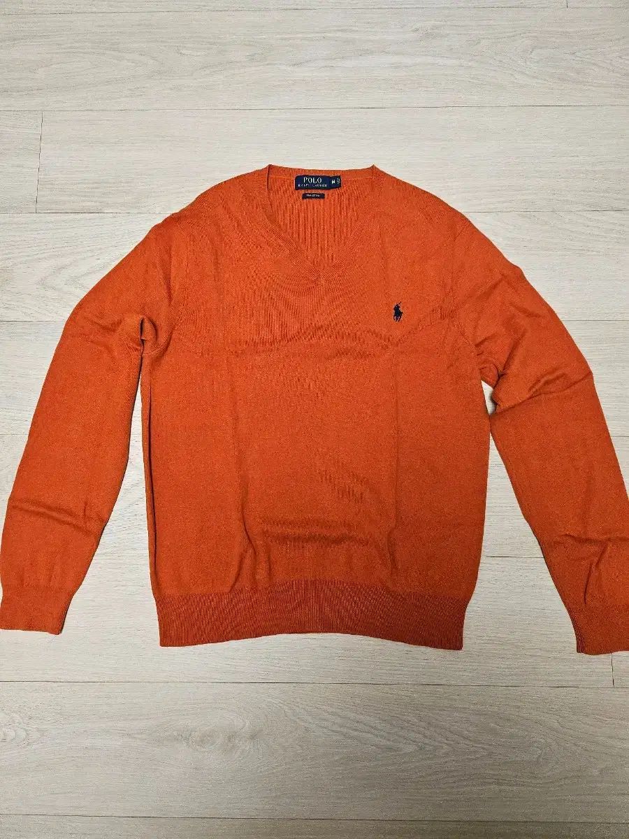Ralph Lauren ラルフローレン ピマコットン ニット セーター M オレンジ