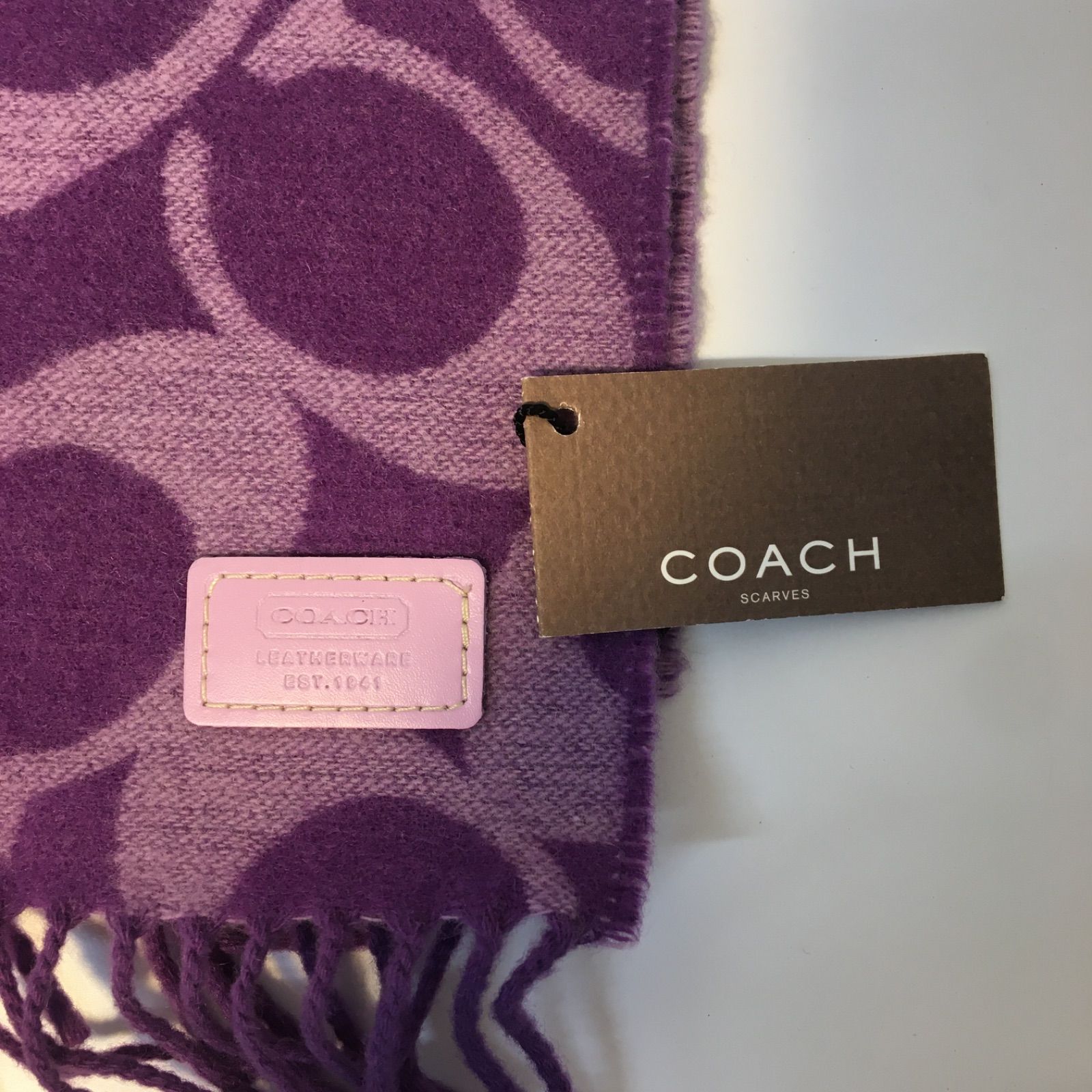 M1001-5-3 COACH コーチ マフラー パープル CC ロゴ - メルカリ