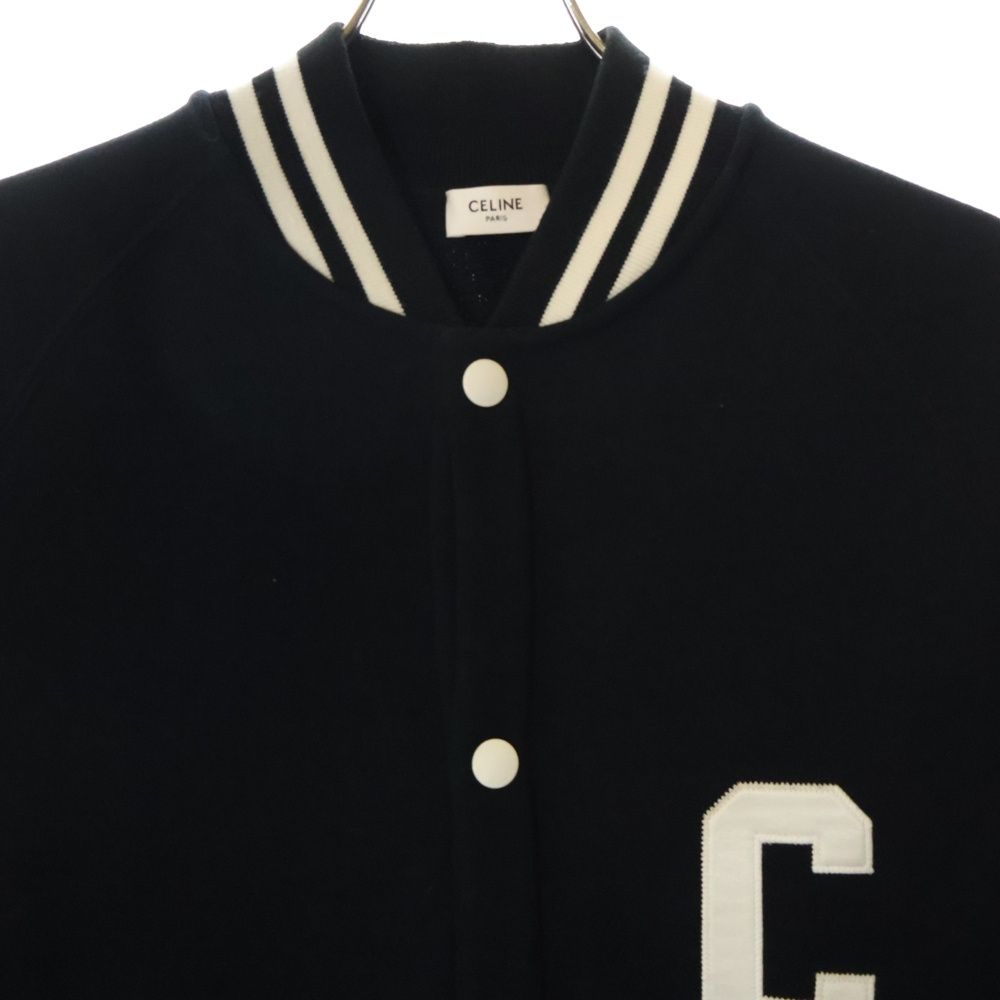 CELINE ロゴ カレッジ テディジャケット ブルゾン 黒 【公式通販】