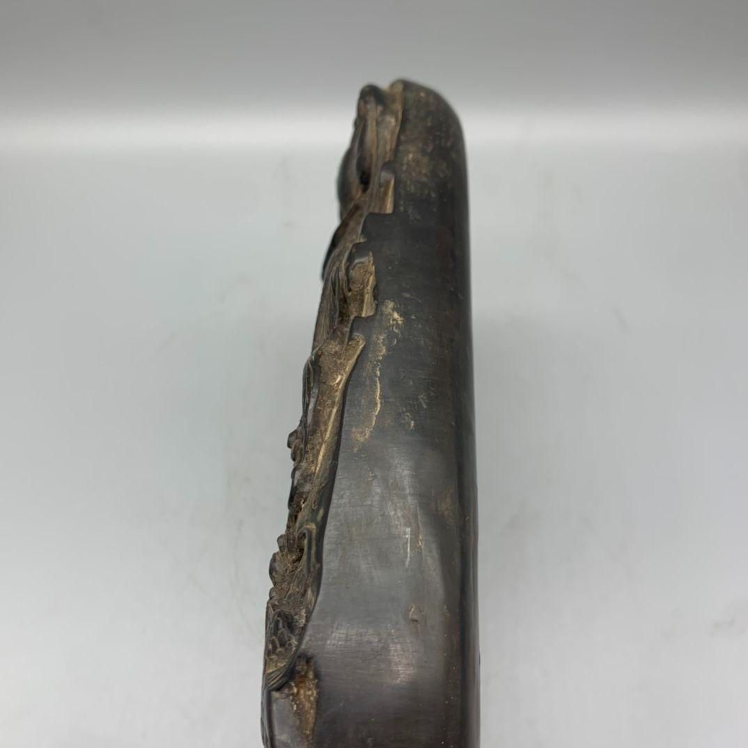 硯 竜騰紋瓢簞硯 書道具 文房具 工芸品 美術品 置物