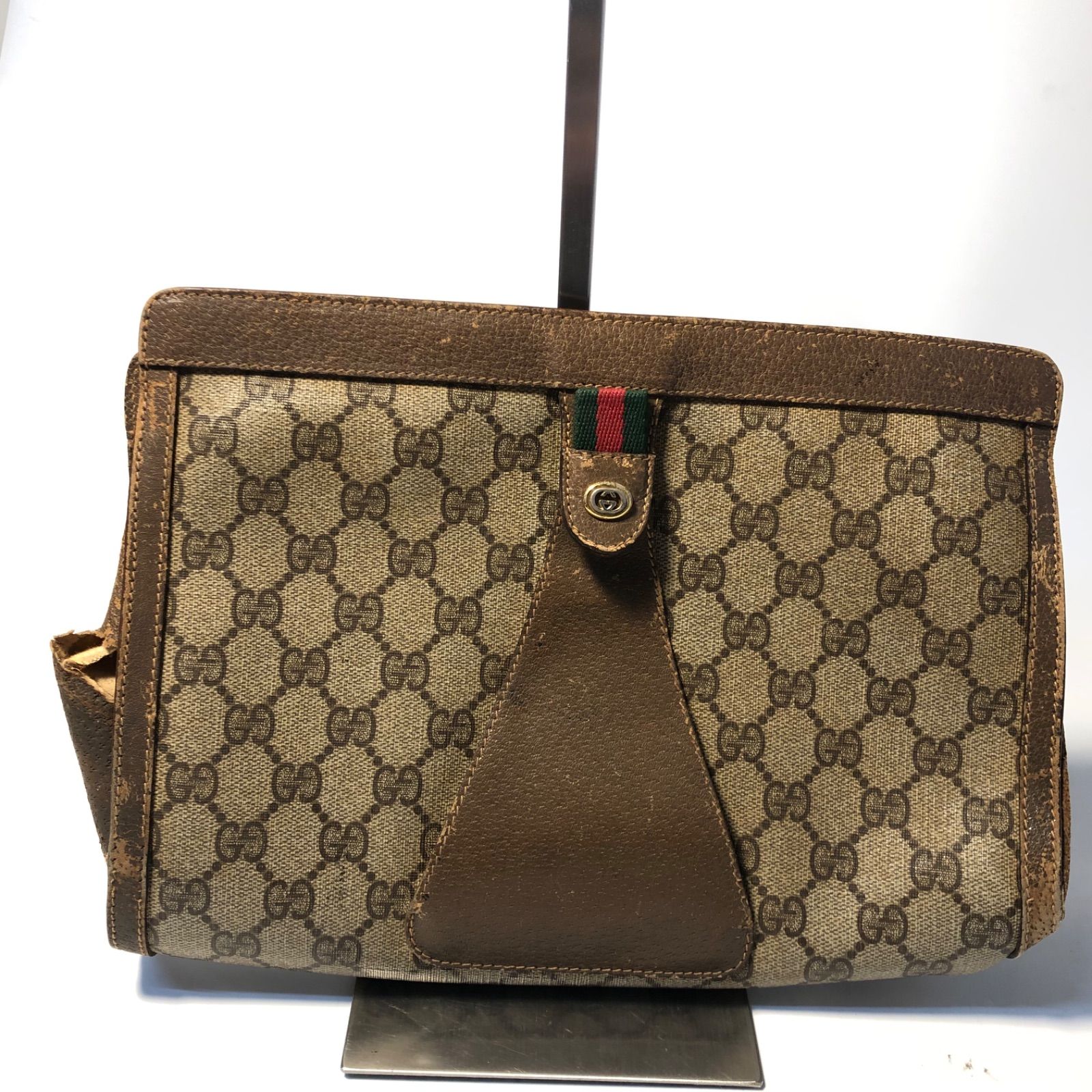 M1223-11-4 GUCCI グッチ オールドグッチ セカンドバッグ GG ロゴ クラッチバッグ - メルカリ