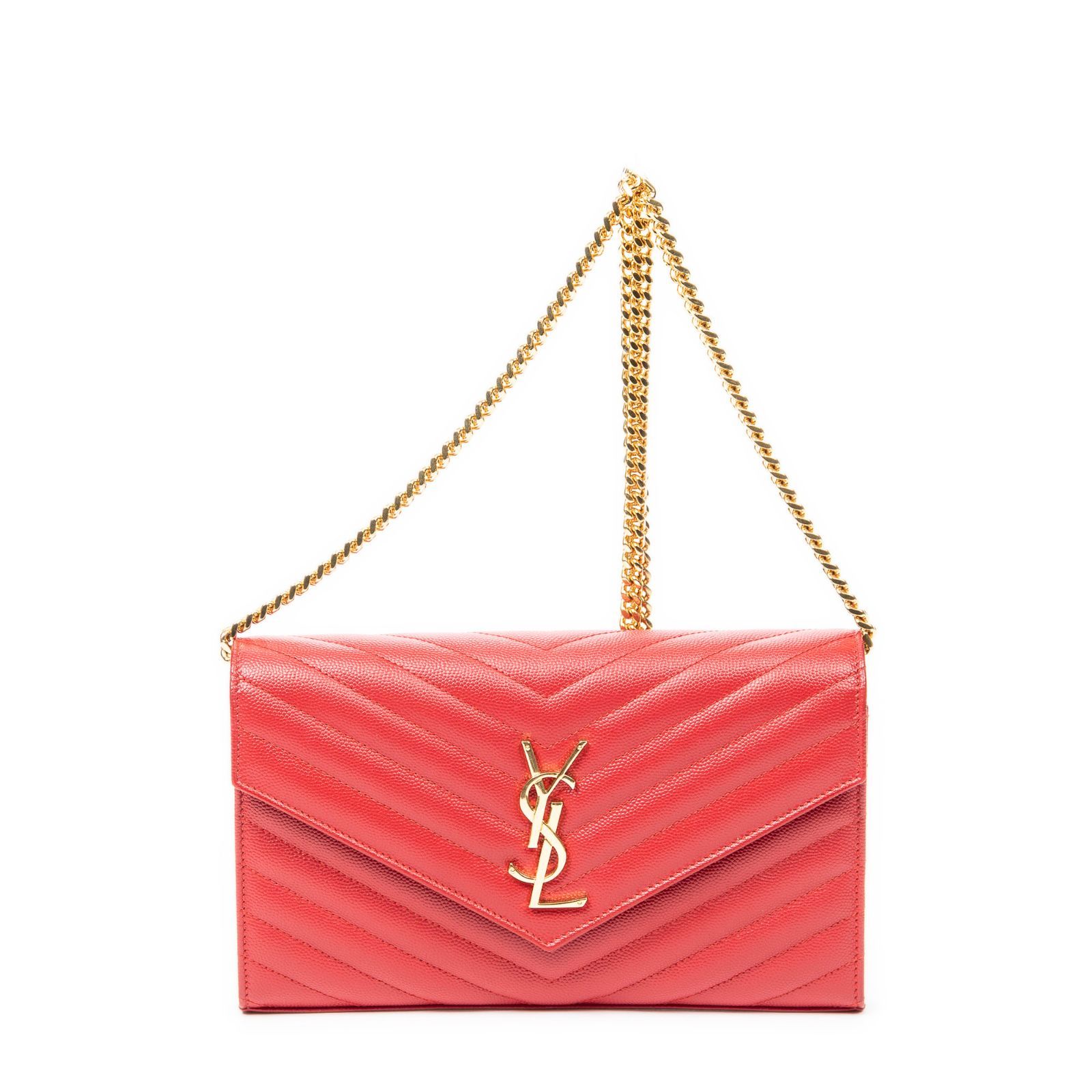 Saint Laurent カッサンドル レザー チェーン ウォレット カサンドラ クラシック チェーンウォレット（グレイン・ド