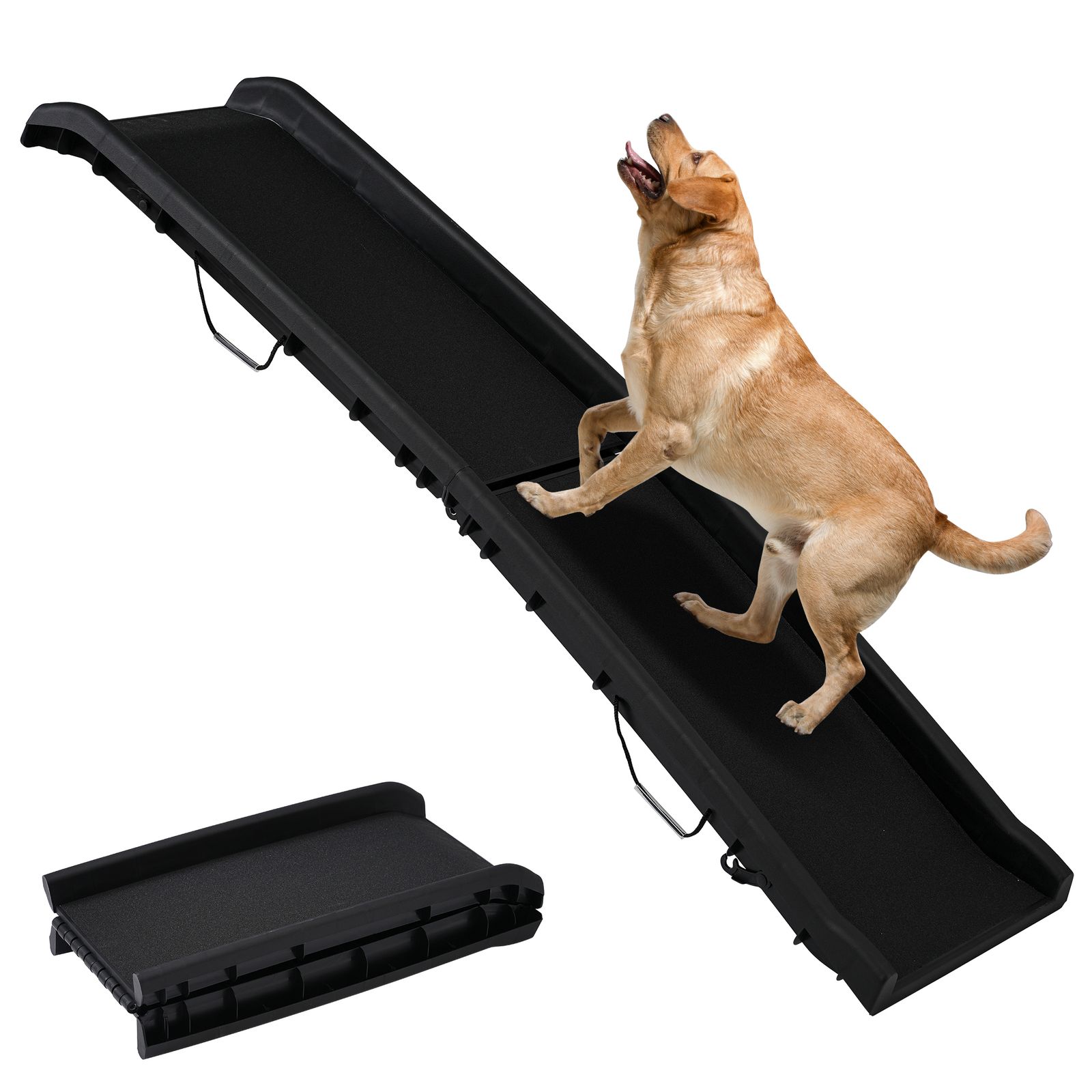 2つ折りドッグスロープ 犬ステップ 車用 Black