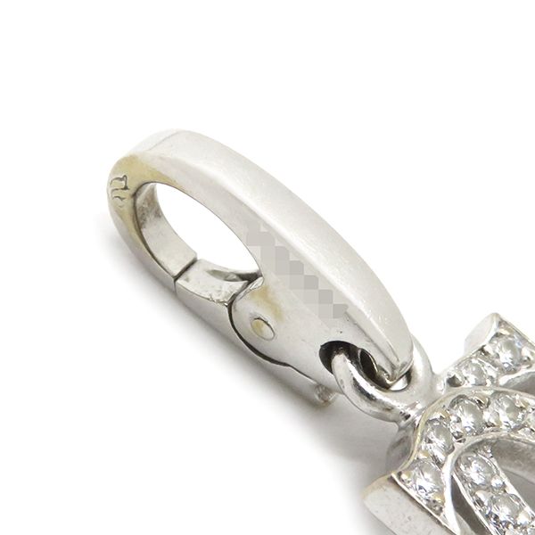カルティエ　Cartier  2C  チャーム　WG  ダイヤ　ネックレス カルティエ 2C ダイヤ チャーム ネックレス 750(WG) 11.2g