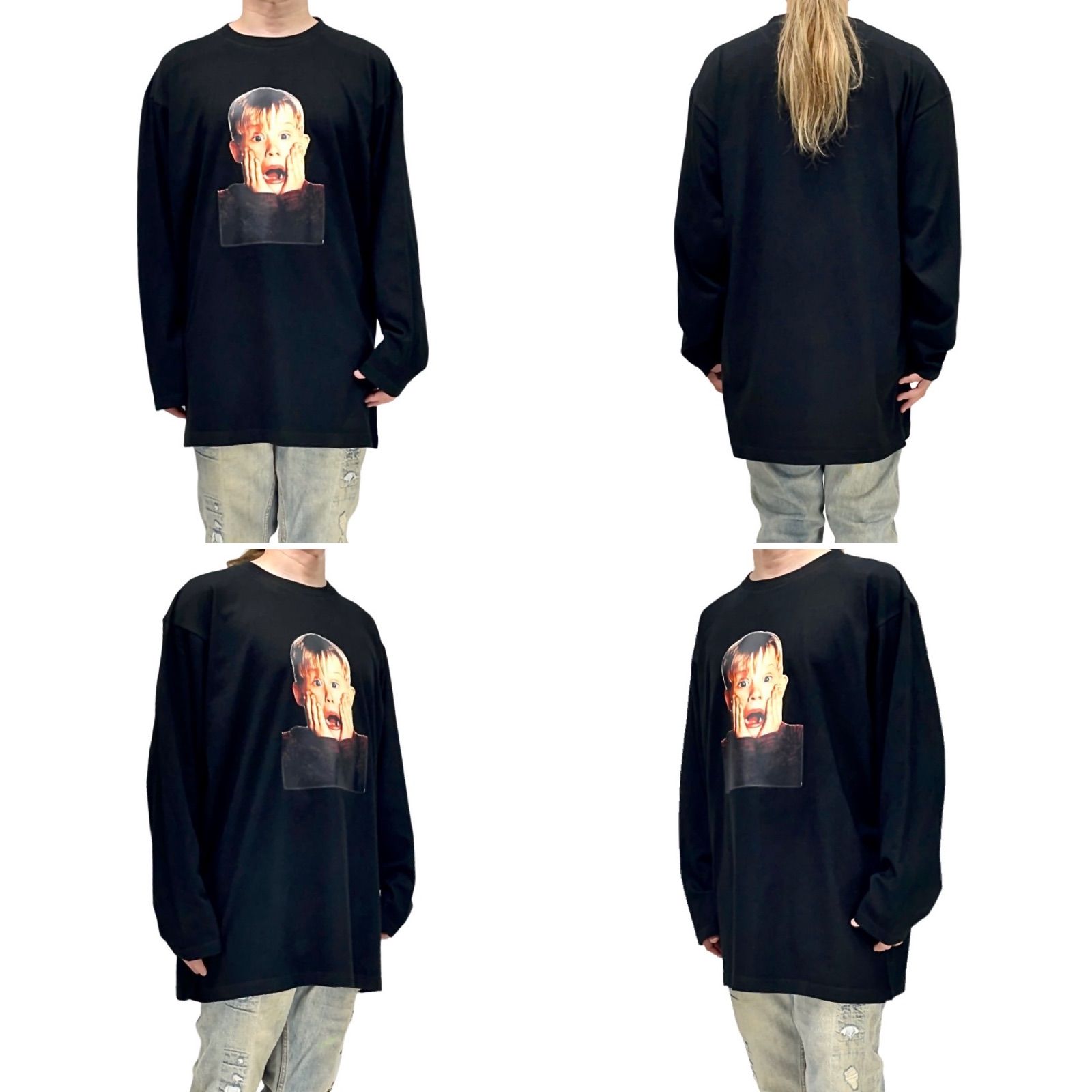 オリジナル ビッグ ロンT 長袖 Tシャツ ホームアローン びっくり 