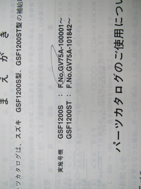 GSF1200 パーツリスト 2版 S ST GV75A スズキ 正規 中古 バイク 整備書