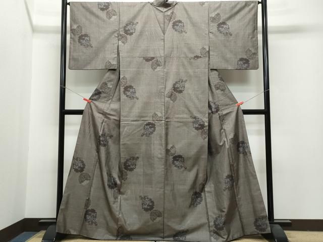 平和屋着物●本場大島紬　9マルキ　泥染め　雪輪吉祥文　正絹　逸品　CAAR8375vf 平和屋着物○本場大島紬 9マルキ 泥染め 雪輪吉祥文 正絹 逸品