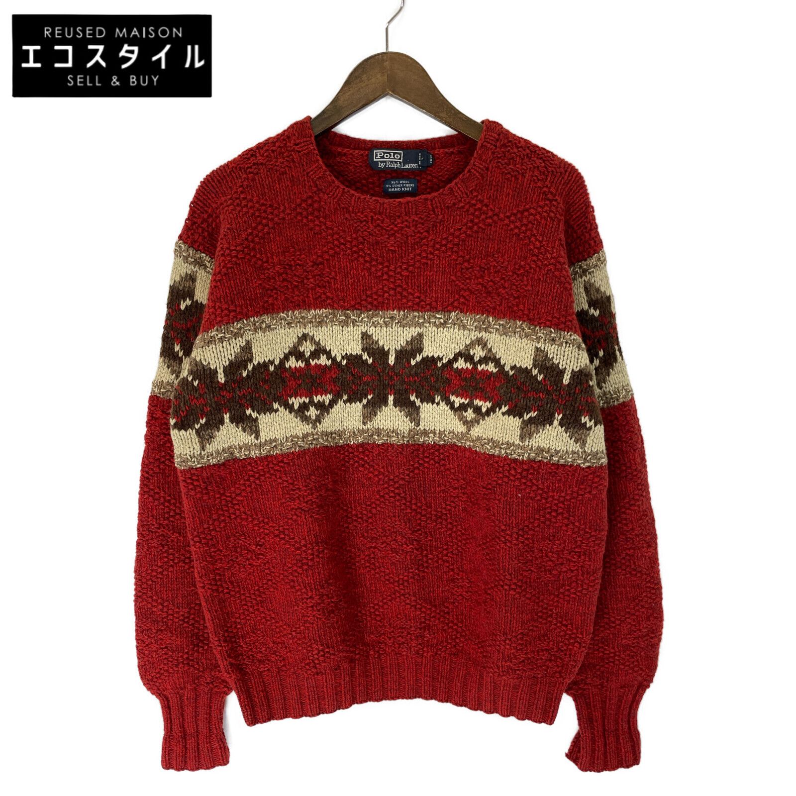 POLO RALPH LAUREN ポロ ラルフローレン レッド ハンドニット